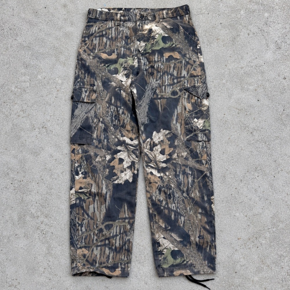 Mossy Oak Break-Up Camo Cargo Pants Mens Medium Regular 32-34 Adjustable Waist